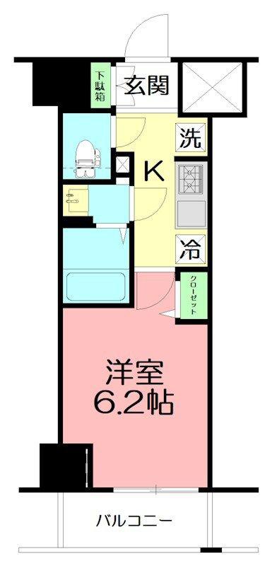 N-STAGE 平塚(1K/5階)の間取り写真