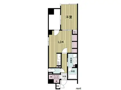 ノステルコート夕陽丘(1LDK/10階)の間取り写真