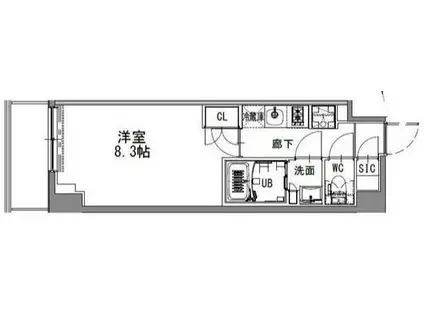 S-RESIDENCE浅草(1K/5階)の間取り写真