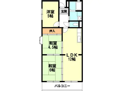 カランドリエ栗東(3LDK/5階)の間取り写真
