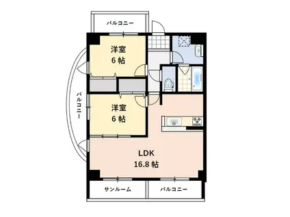 フォルムGP 2号棟(2LDK/4階)の間取り写真