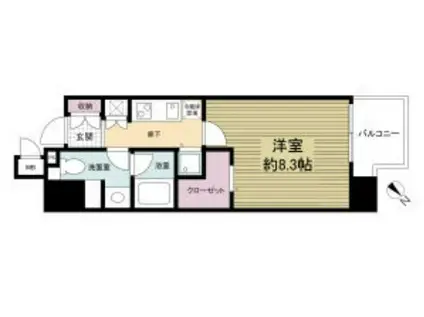 レジディア神戸磯上(1K/5階)の間取り写真