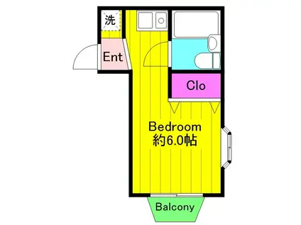 パレット西生田(ワンルーム/1階)の間取り写真