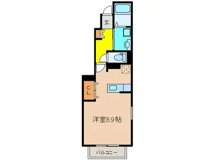 エンプレイス(1K/1階)の間取り写真