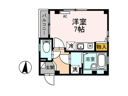 エクレール(ワンルーム/2階)の間取り写真