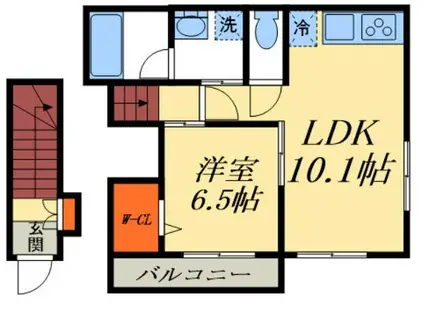 セジュールMT(1LDK/2階)の間取り写真