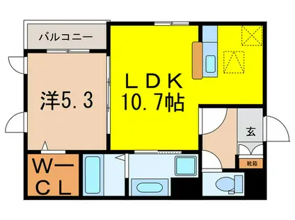 ピケルーナ西宮北口(1LDK/1階)の間取り写真