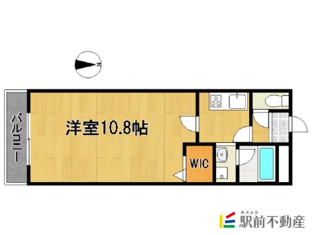 ＪＲ久大本線 御井駅 徒歩18分 3階建 築22年(1K/3階)の間取り写真