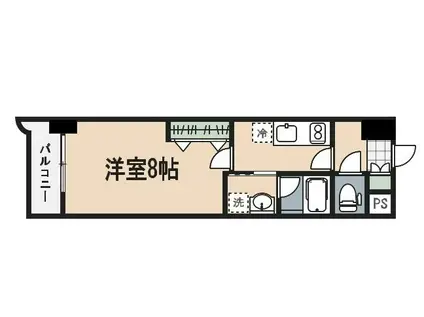 ロイヤルシーサイドテラス(1K/9階)の間取り写真