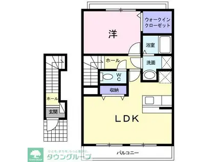 アルバスター(1LDK/2階)の間取り写真