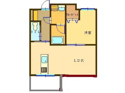 U-VILLAGE本荘(1LDK/6階)の間取り写真