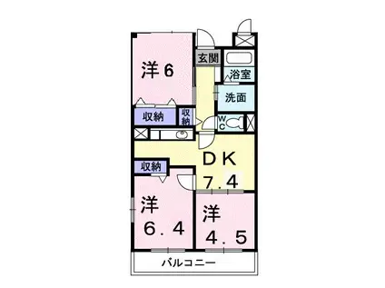 グランドプレステ-ジ(3DK/2階)の間取り写真