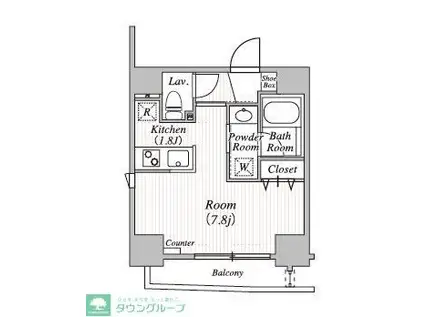 BLANCCIEL三田(ワンルーム/6階)の間取り写真