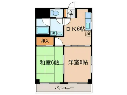 コーポ3・15・5(2DK/4階)の間取り写真