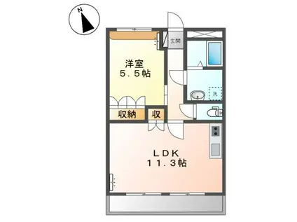 フィオレ(1LDK/3階)の間取り写真