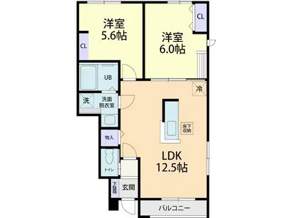 LIVERTEIII(2LDK/1階)の間取り写真