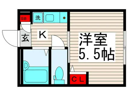 ワイジェ西新井(1K/2階)の間取り写真