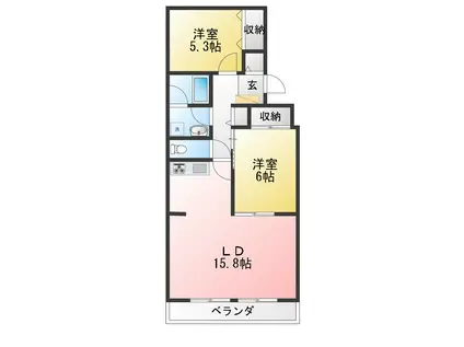 藤和片倉台コープII(2LDK/3階)の間取り写真