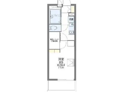 レオパレスグランディール 5(1K/1階)の間取り写真