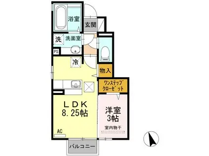 カメリアハイムII(1LDK/1階)の間取り写真