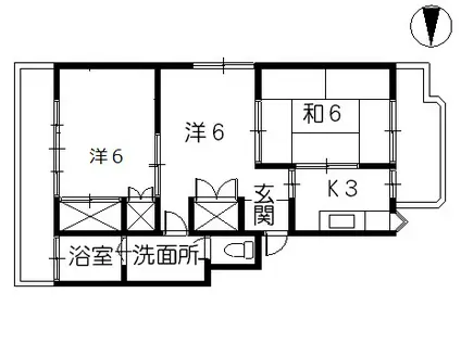 SKハウス(3K/2階)の間取り写真