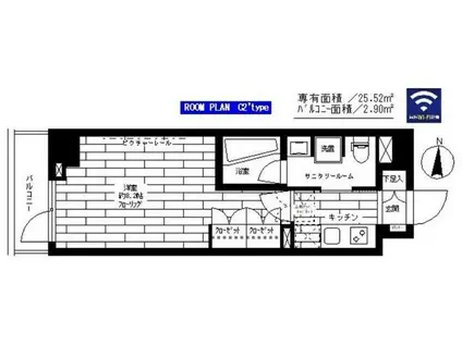 ステージグランデ新中野アジールコート(1K/3階)の間取り写真