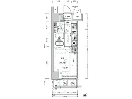 クレストタップ新横浜(1K/4階)の間取り写真