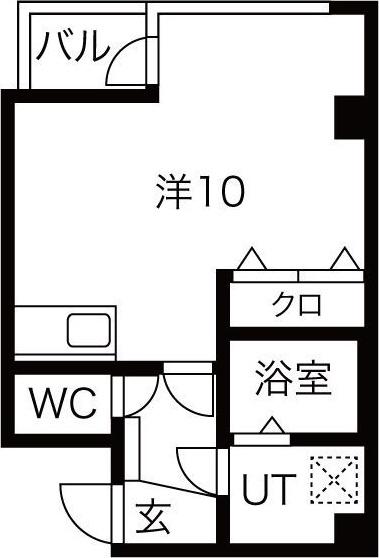 デイジーヒル(ワンルーム/2階)の間取り写真
