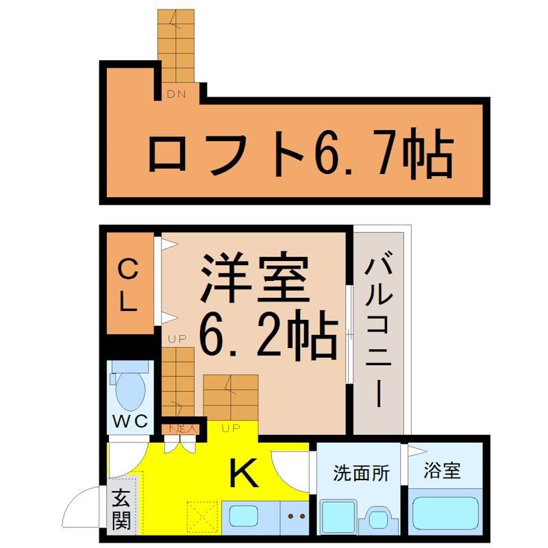 VILLETTA吹上(1K/1階)の間取り写真