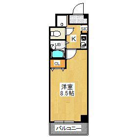 パインフィールド葛野大路(1K/7階)の間取り写真