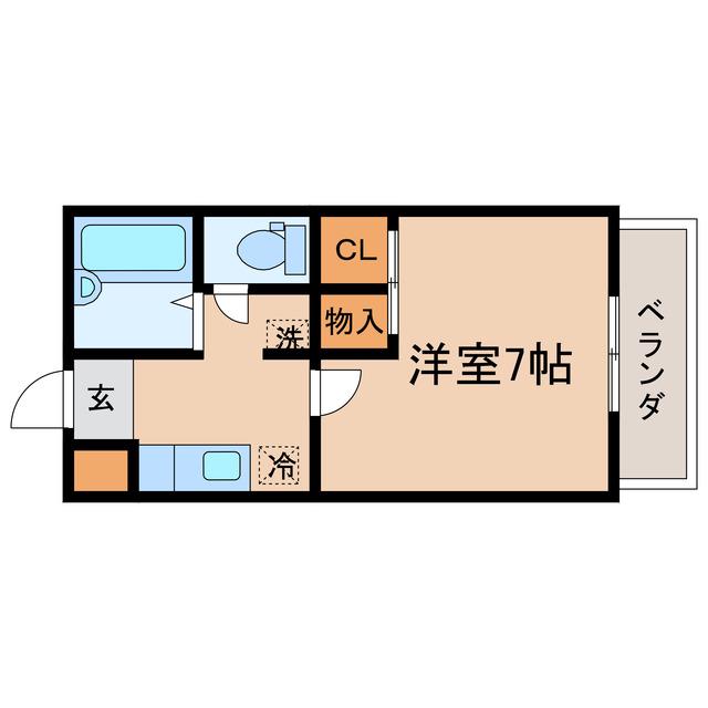 カメリアハイツ(1K/1階)の間取り写真