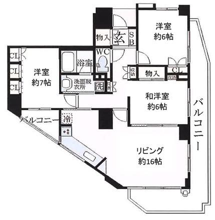 リーベスト芦屋川(3LDK/8階)の間取り写真