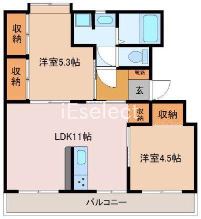 ドリーム佐倉 I棟(2LDK/1階)の間取り写真