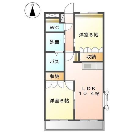 ルミナスコート(2LDK/1階)の間取り写真