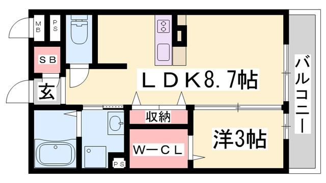 OTTSPALACE(1LDK/3階)の間取り写真