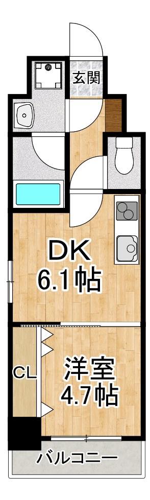 エンゼルプラザ大津長等(1DK/2階)の間取り写真