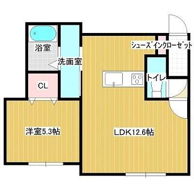 サンセット(1LDK/1階)の間取り写真