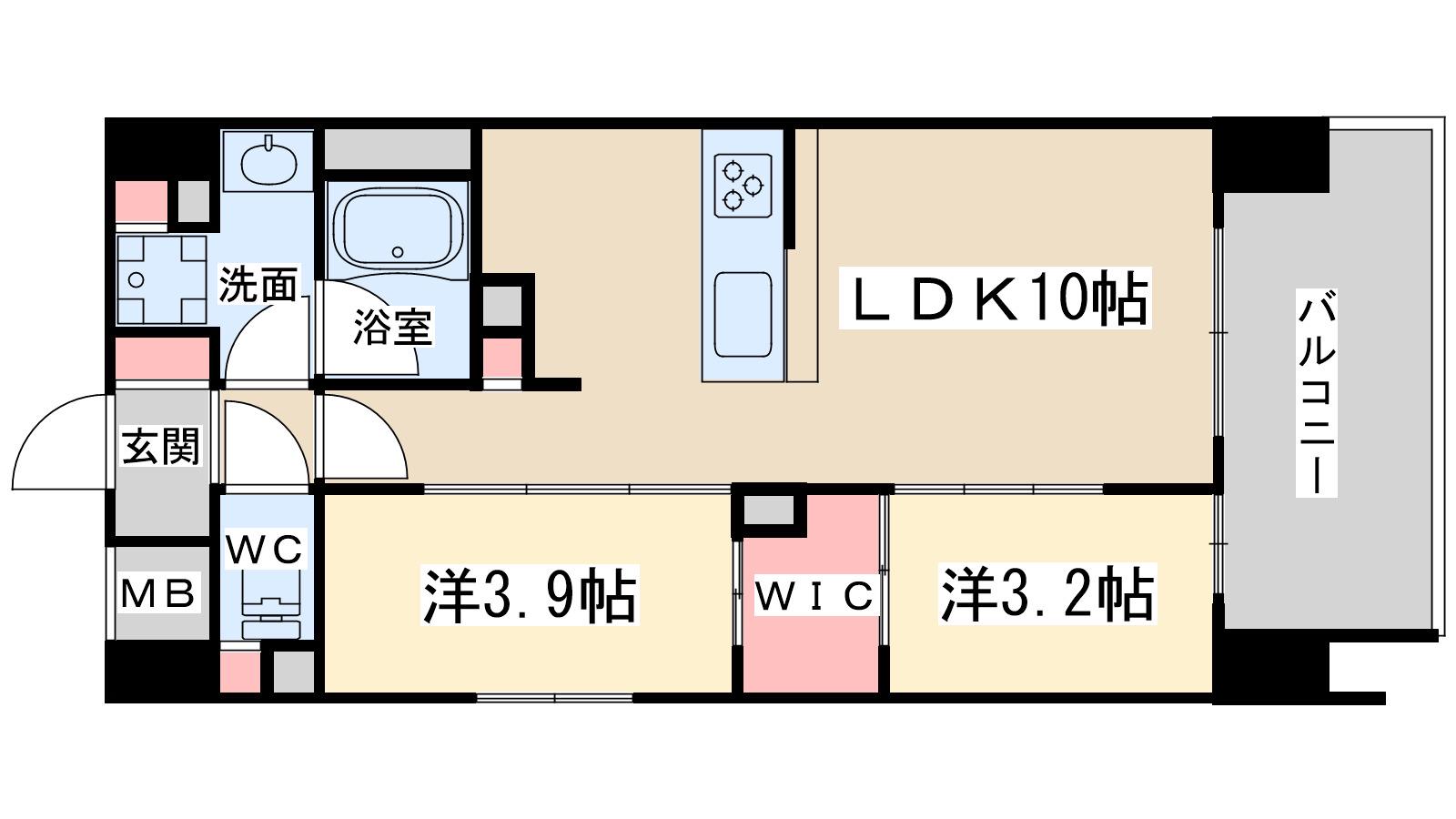 ソルレヴェンテ新梅田(2LDK/7階)の間取り写真