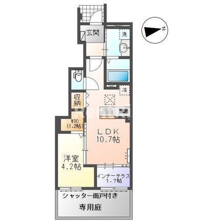 シェリール(1LDK/1階)の間取り写真