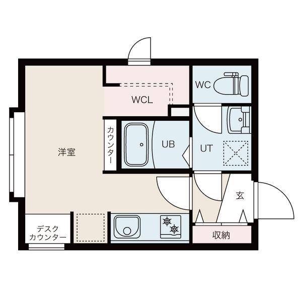 GRAND TERRACE北4条(1K/1階)の間取り写真