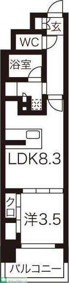 プレサンス ロジェ 名古屋駅ノース FRONT(1LDK/5階)の間取り写真
