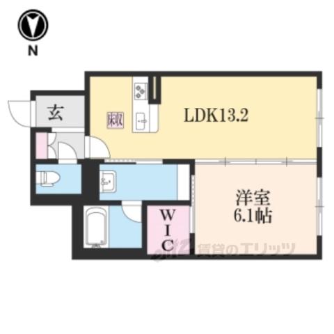 シャーメゾン膳所本町(1LDK/1階)の間取り写真