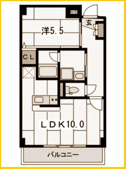 グレイス・ヒルズ・葛ヶ丘(1LDK/4階)の間取り写真