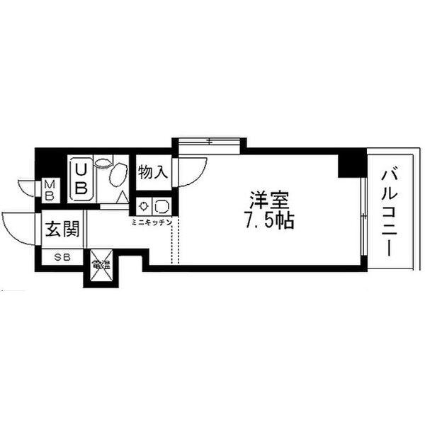 OSビル(ワンルーム/2階)の間取り写真