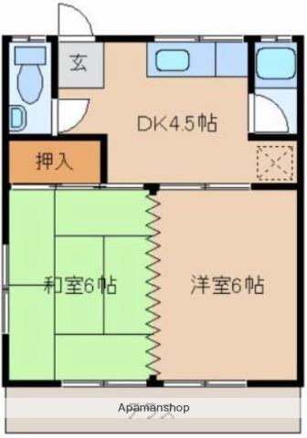 井上アパート(2DK/1階)の間取り写真