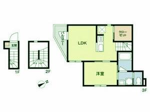 ウッドクレスト大井レジデンス(1LDK/3階)の間取り写真