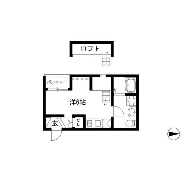 LE COCON東中島町(1SK/1階)の間取り写真