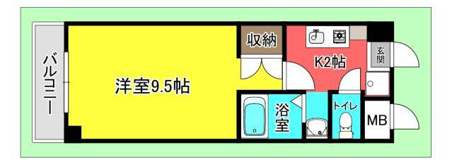 ＪＲ山陽本線 海田市駅 徒歩13分 4階建 築26年(1K/1階)の間取り写真