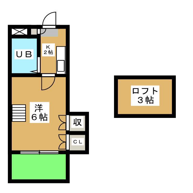 ヒサゴレジデンス矢田(1K/2階)の間取り写真