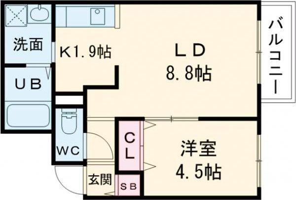 Jステージ錦町(1LDK/1階)の間取り写真